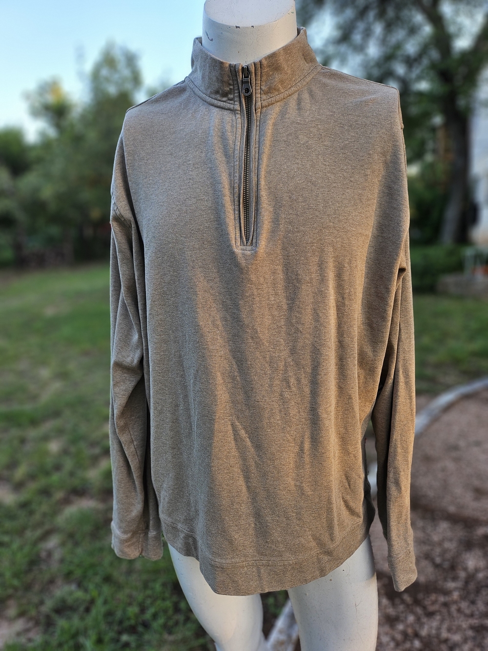 Mountain Khakis Wyoming Men's Half-Zip Pullover Sweater in 100% Cotton Tan XL
